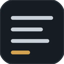 Icon der Kategorie Text: Textzeilen mit akzentuierter letzter Zeile